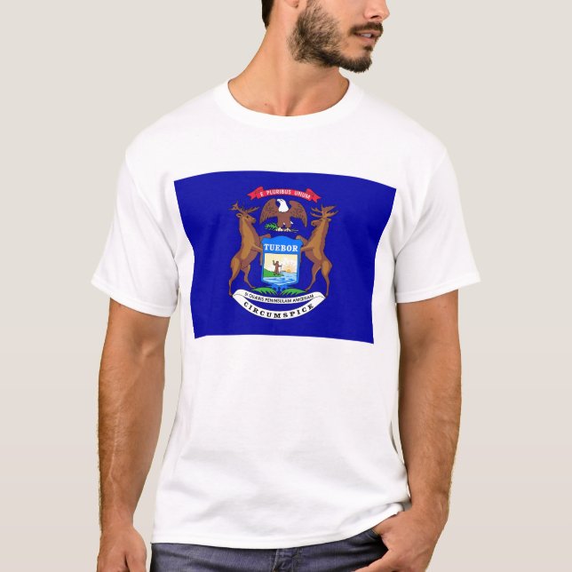 Camiseta con bandera del estado de Michigan Estado (Anverso)