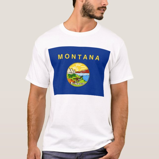 Camiseta con bandera del estado de Montana Estados (Anverso)