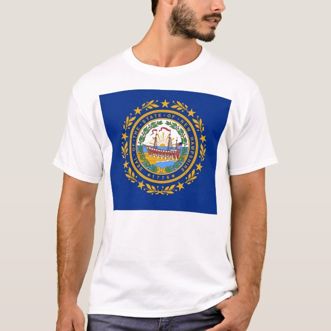 Camiseta con bandera del estado de New Hampshire E (Anverso)