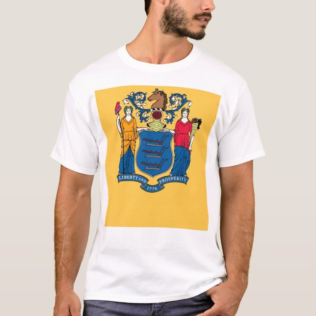 Camiseta con bandera del estado de Nueva Jersey Es (Anverso)