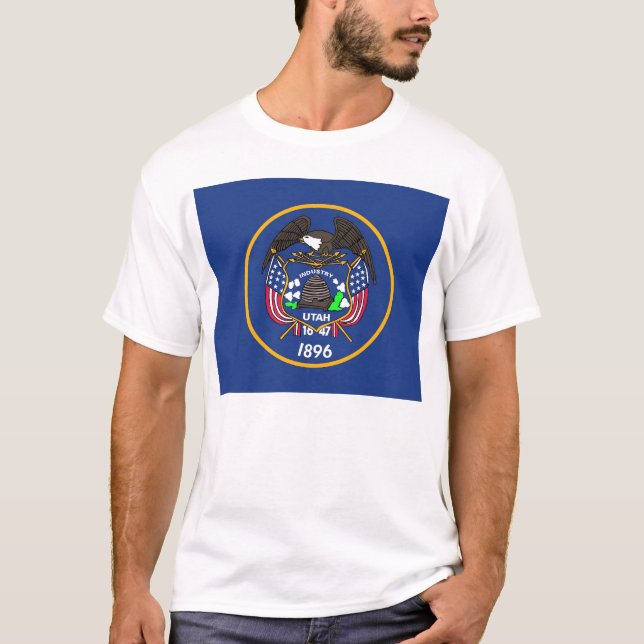 Camiseta con bandera del estado de Utah EE.UU. (Anverso)