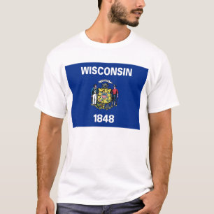 Camiseta con bandera del estado de Wisconsin Estad