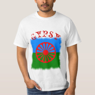 Camiseta con bandera gitana