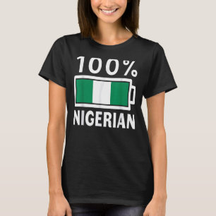 Camiseta con bandera nigeriana 100 batería nigeria