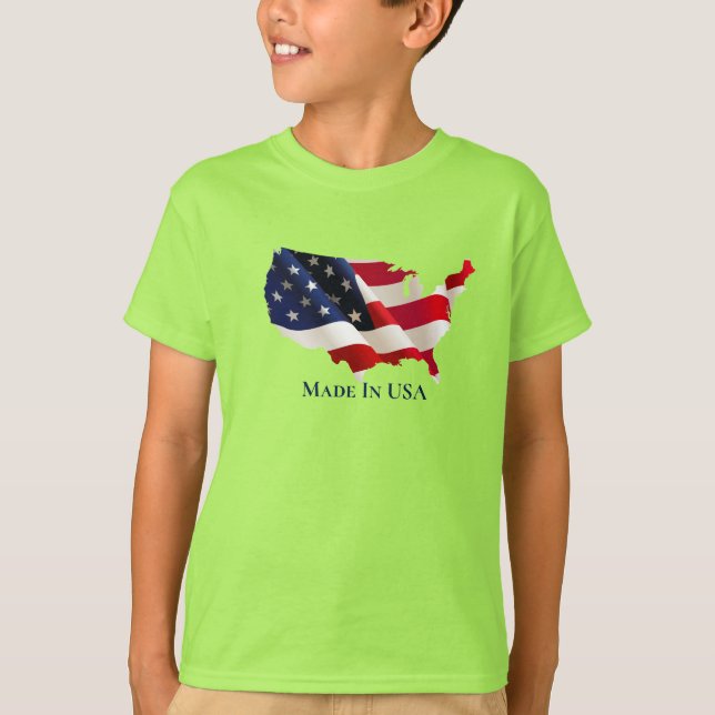 Camiseta con bandera patriótica infantil (Anverso)