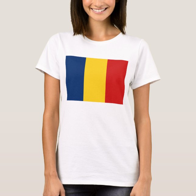 Camiseta con bandera y mapa de Chad (Anverso)