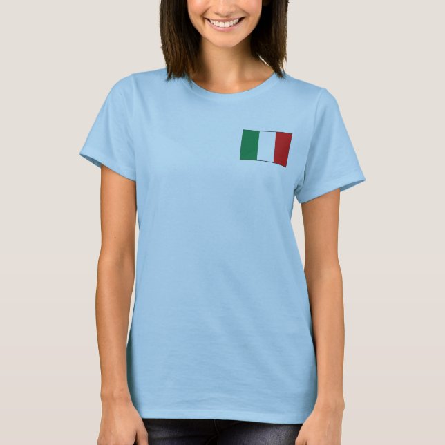Camiseta con bandera y mapa de Italia (Anverso)