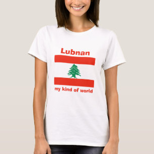 Camiseta con bandera y mapa de Líbano + texto