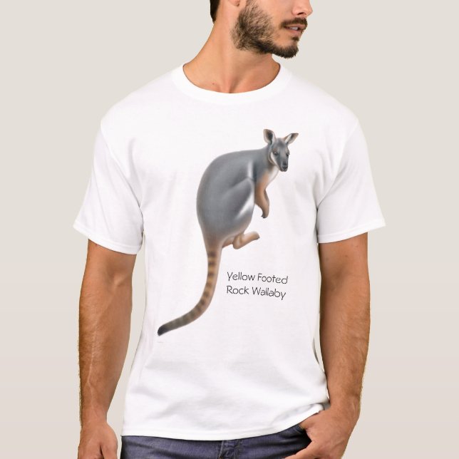 Camiseta con base amarilla del Wallaby de roca (Anverso)