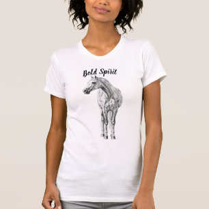 Camiseta con boceto de caballo de grafito