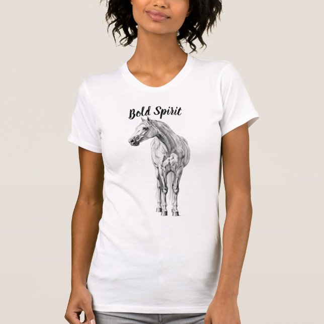 Camiseta con boceto de caballo de grafito (Anverso)