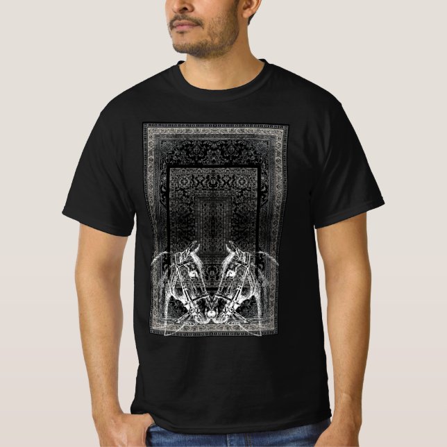 Camiseta con boceto de caballo ornamentado (Anverso)