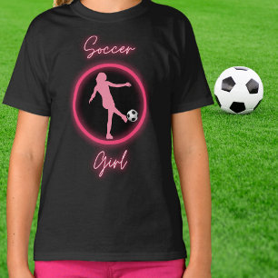 Camiseta con brillo rosado Chica de fútbol