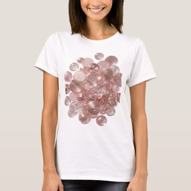 Camiseta con BRILLO ROSE GOLD Plateado Intenso (Anverso)