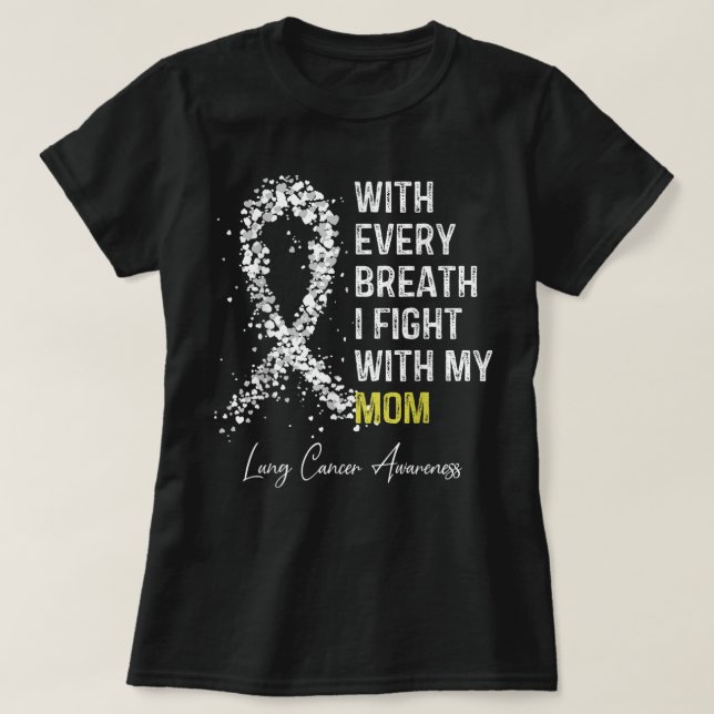 Camiseta Con cada respiración lucho contra el cáncer de pul (Diseño del anverso)