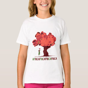 Camiseta con caoba y mujeres de África