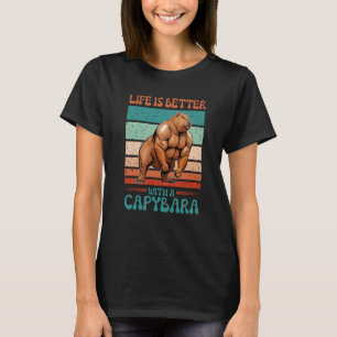 Camiseta Con Capibara Fitness Bodybuilder