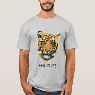 Camiseta con cara de animal de tigre salvaje