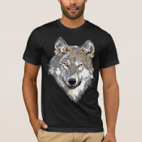 camiseta con cara de lobo
