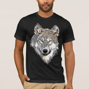 camiseta con cara de lobo