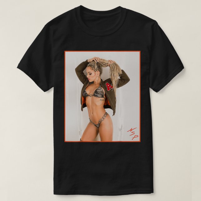 Camiseta con Chica en ella, mujer inteligente en Camo Bikin (Diseño del anverso)