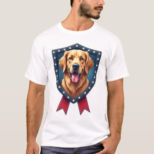 Camiseta con cinta de escudo de Golden Retriever p