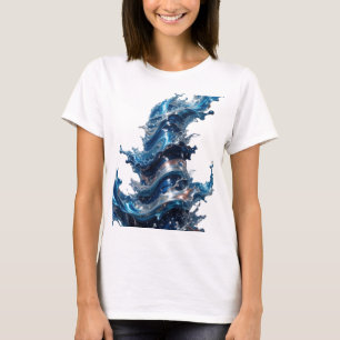 Camiseta con cita artística de salpicaduras de agu