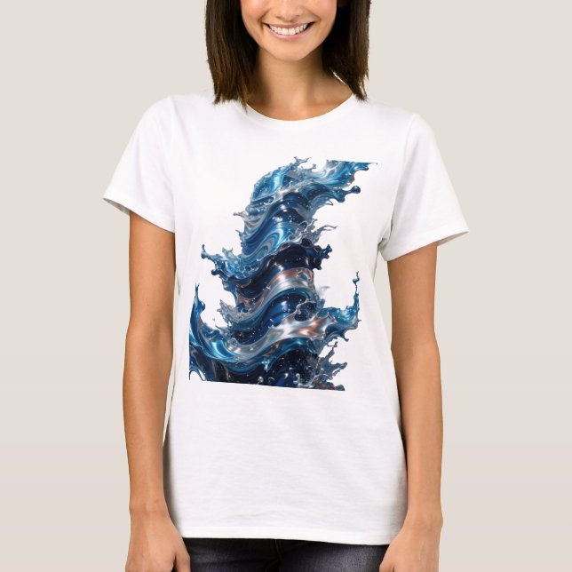 Camiseta con cita artística de salpicaduras de agu (Anverso)