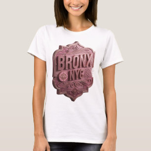 Camiseta con cita BRONX NYC Rosa Impactante