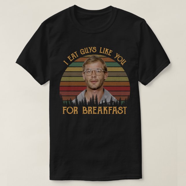 Camiseta con cita de desayuno de terror 'Me como a (Diseño del anverso)