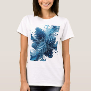 Camiseta con cita de EXPLOSIÓN FLORAL AZUL platead