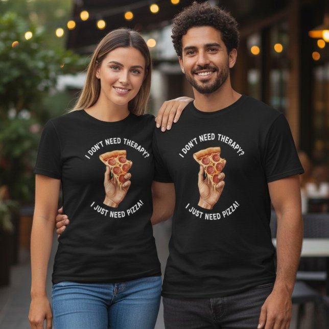 Camiseta con cita de terapia de pizza (Subido por el creador)