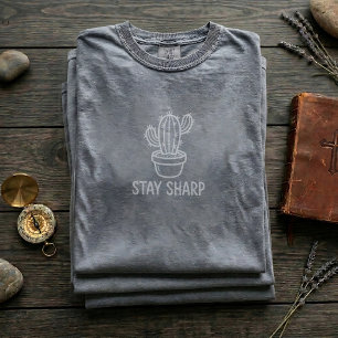 Camiseta con cita decorativa de pequeño cactus par