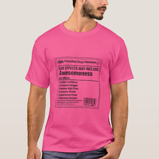 Camiseta con cita divertida: efectos secundarios:  (Anverso)