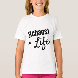 Camiseta con cita filosófica y matemática en negri