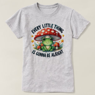 Camiseta con cita gráfica de rana linda Todo va a