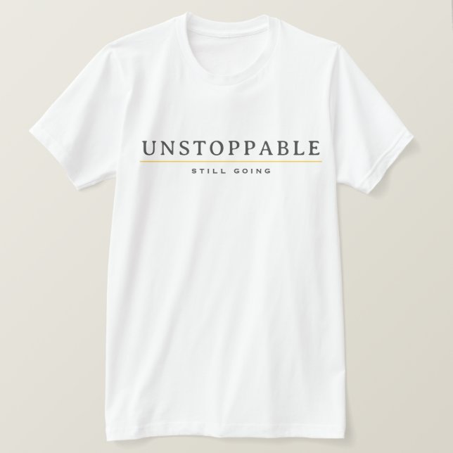 Camiseta con cita minimalista IMPARABLE (Anverso del diseño)