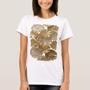 Camiseta con cita Statement Gold GOLDEN FLOWERS