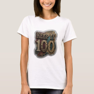 Camiseta con cita Statement Gold KEEP IT 100