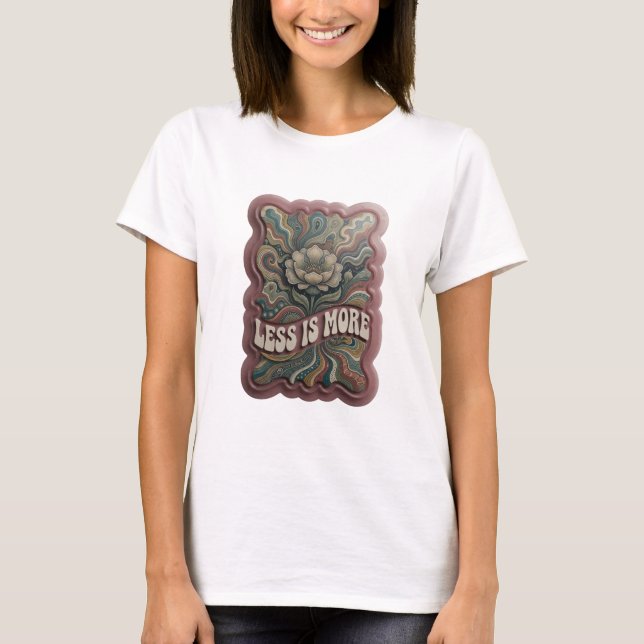Camiseta con cita Stylish Silver MENOS ES MÁS (Anverso)