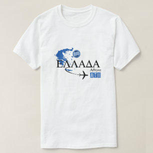 Camiseta con código de aeropuerto griego