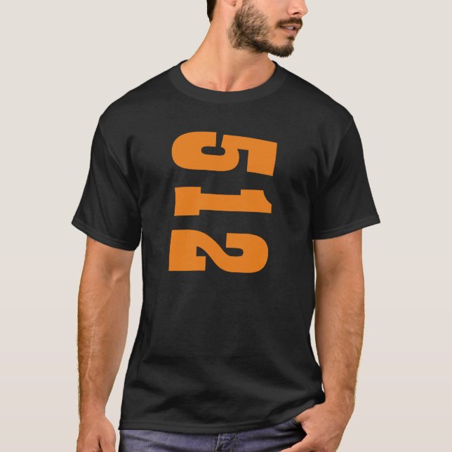 Camiseta con código de área 512 (Austin, TX) (Anverso)
