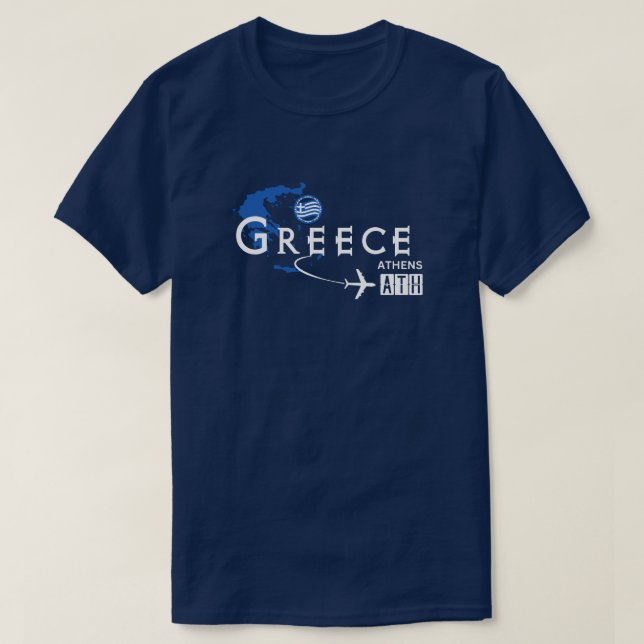 Camiseta con código del aeropuerto de Grecia (Diseño del anverso)