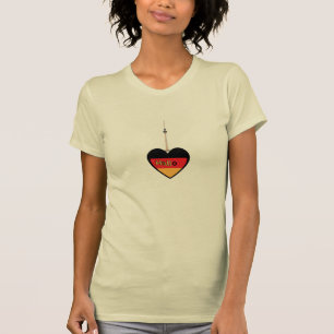 Camiseta con colgante del corazón "Hallo" y Torre 