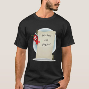 Camiseta con comida picante roja