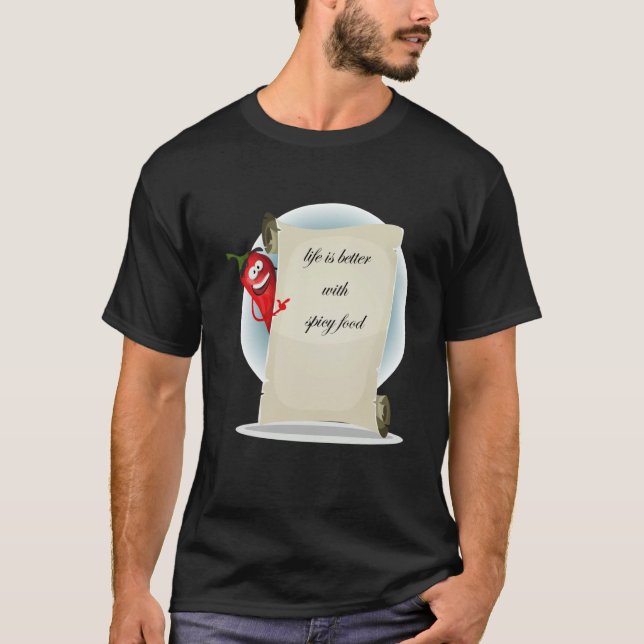 Camiseta con comida picante roja (Anverso)