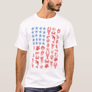 Camiseta con concha USA bandera 4 de julio hombres