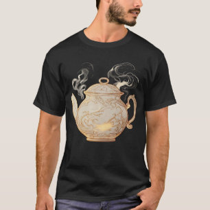 Camiseta con Contorno de Tetera Elegante