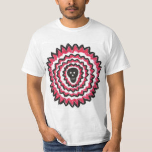 Camiseta con cráneo rojo y negro