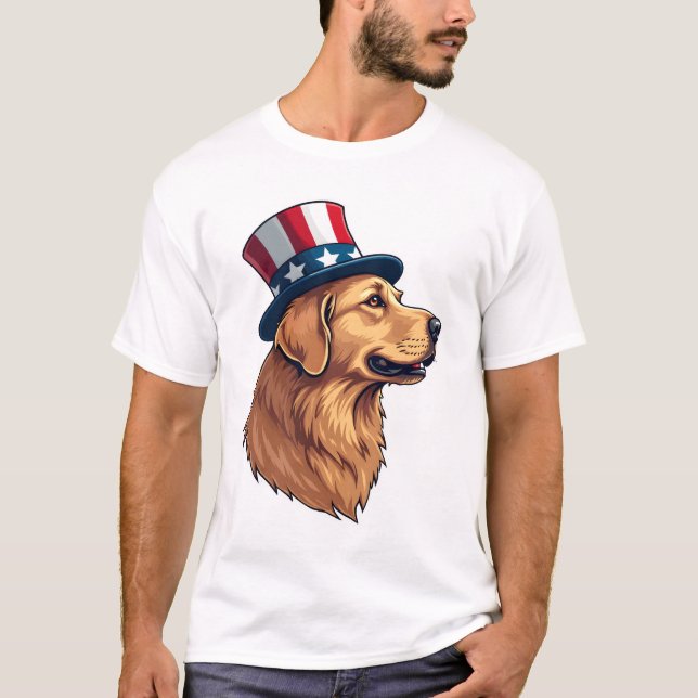 Camiseta con Cresta Diagonal de Golden Retriever P (Anverso)